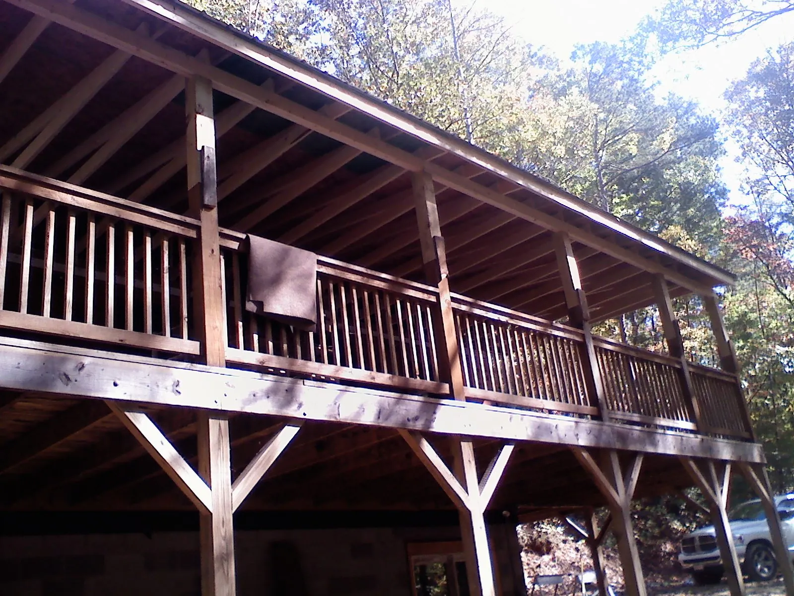 Timber framing under a new elevated porch and deck — Roof Leak Repair in Pattison by Roofing Brothers